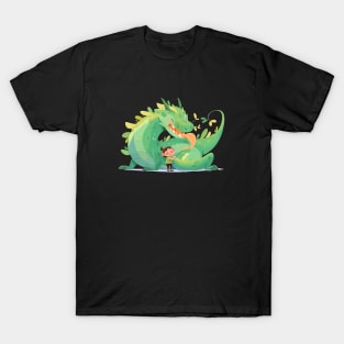 Adorable Dragon Animal Loving Cuddle Embrace Children Kid Tenderness T-Shirt